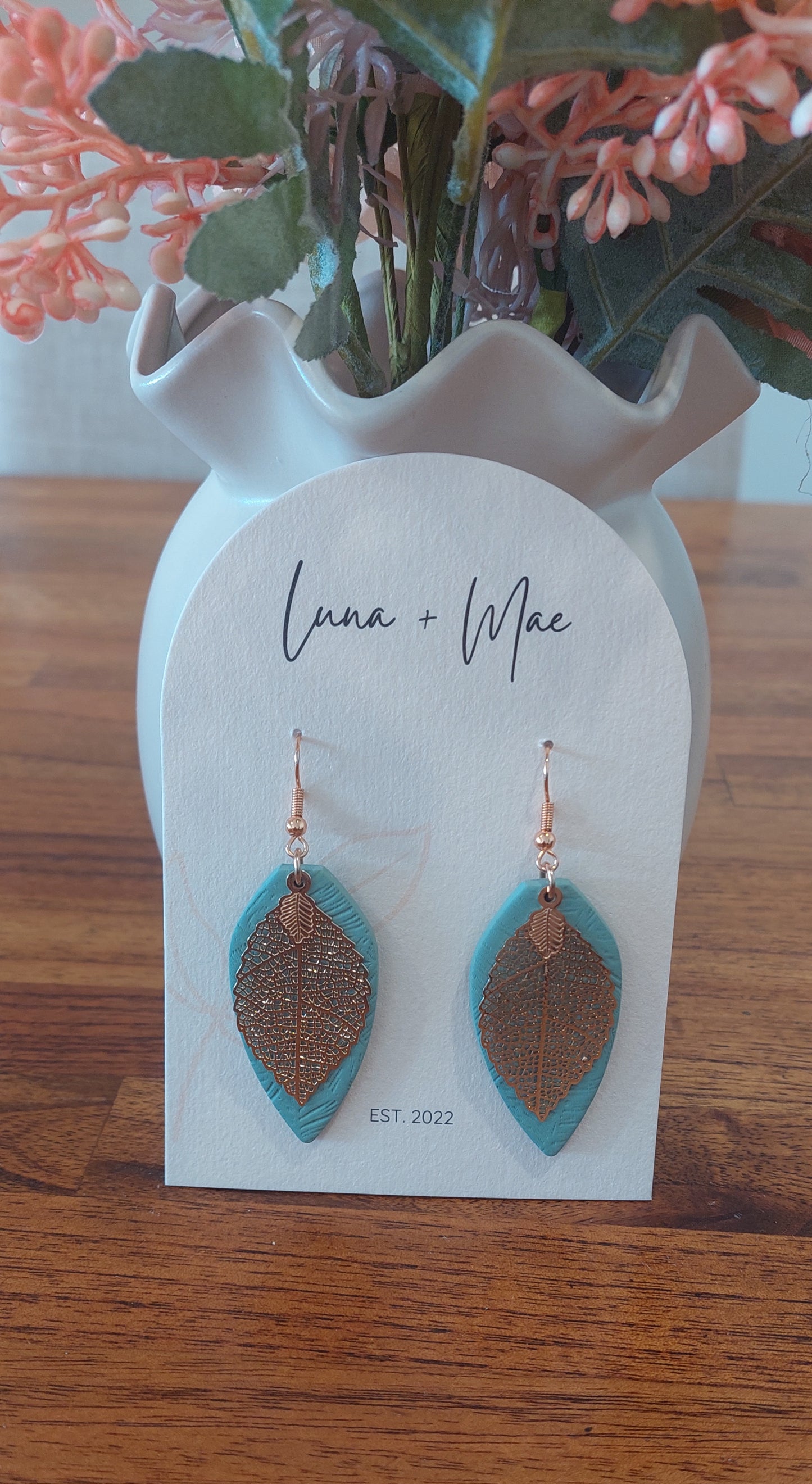 Green Leaf - Rose Gold Stainless Steel