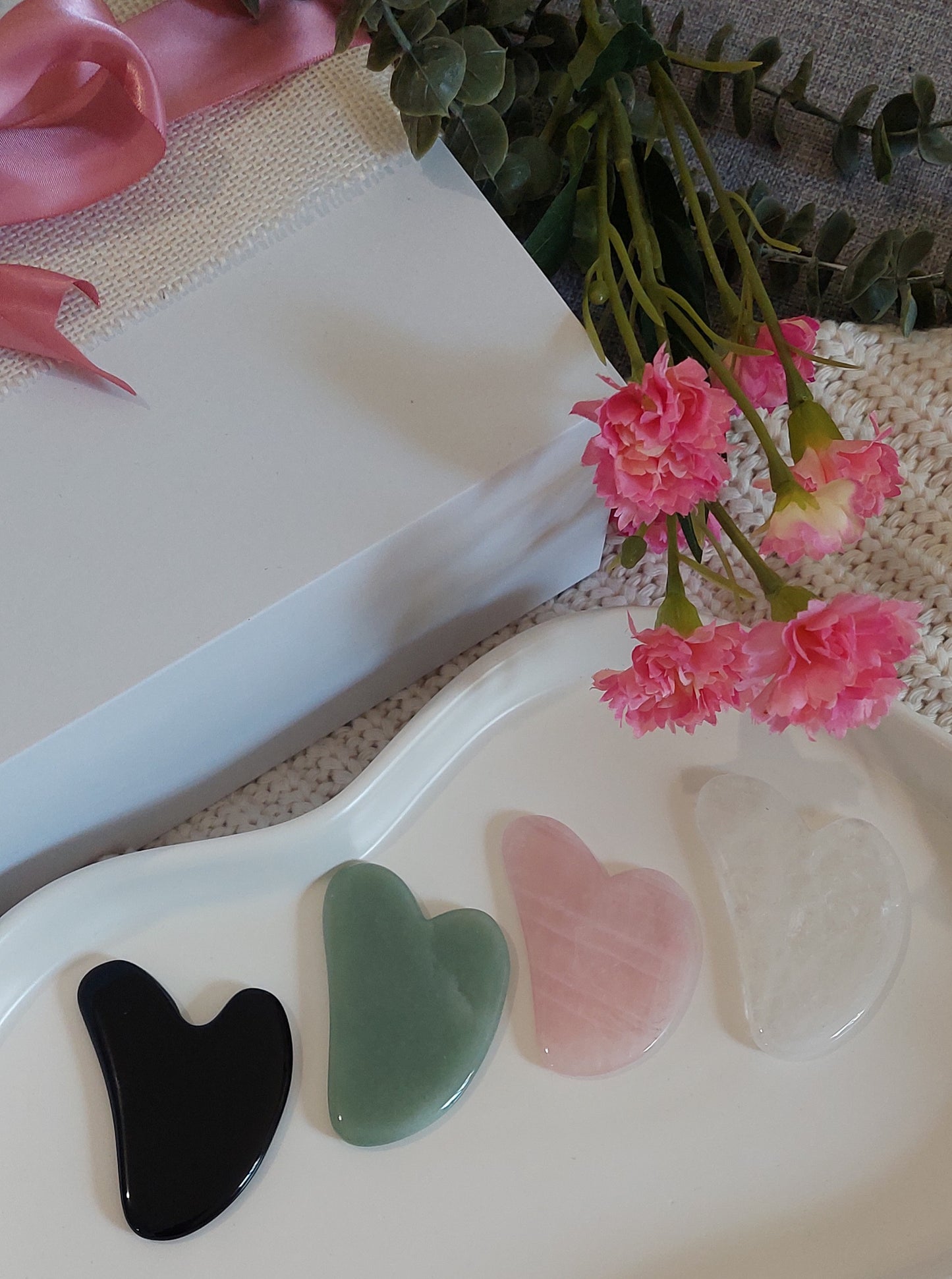 Black Obsidian Crystal Gua Sha with Bag