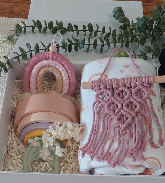 Rainbow Baby Girl Hamper Gift Box