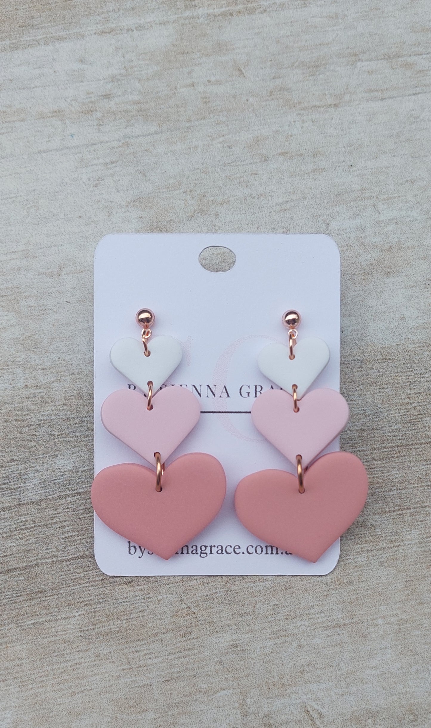Pink Heart dangle Earrings