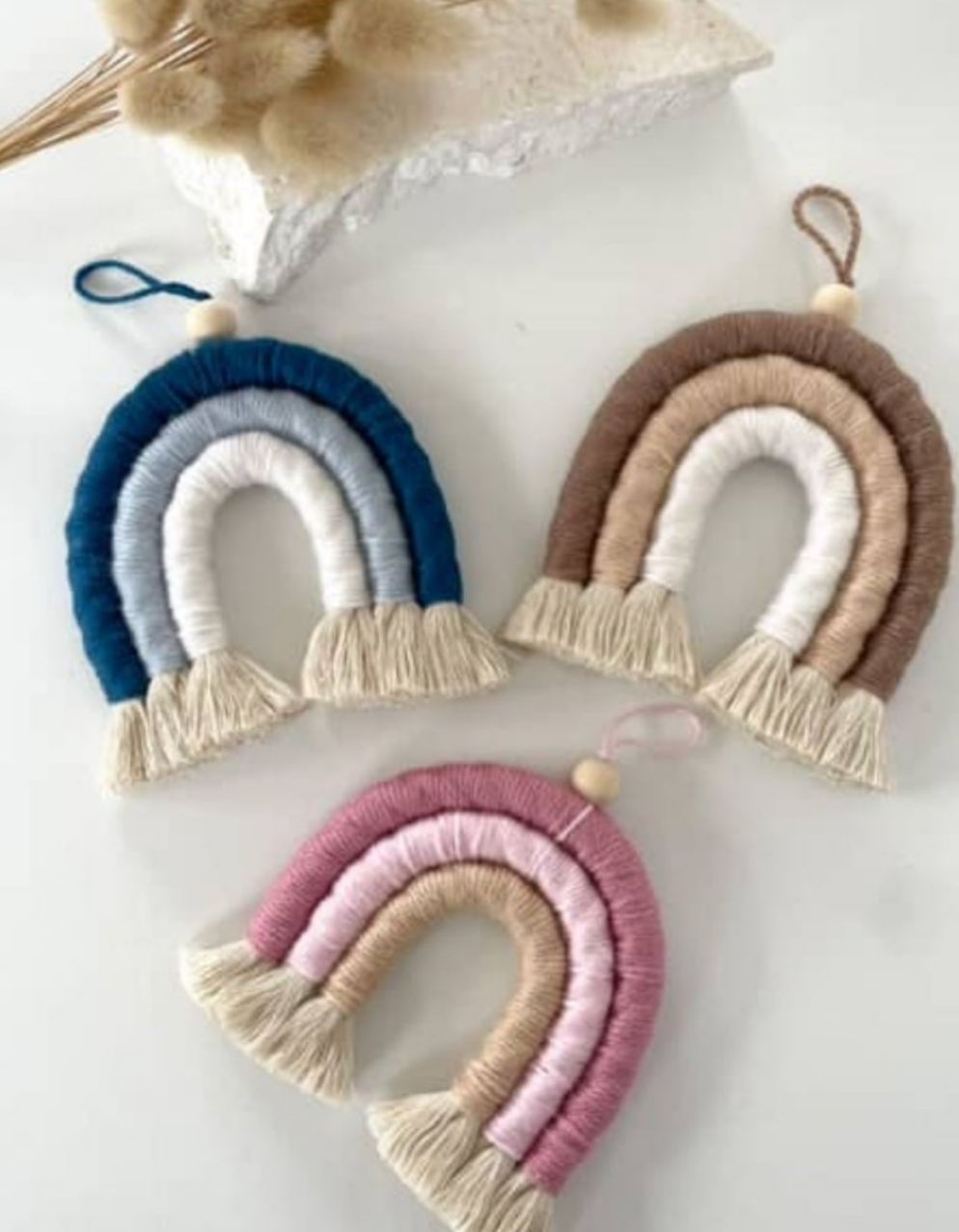 Pink Rainbow Mini Wall Macrame