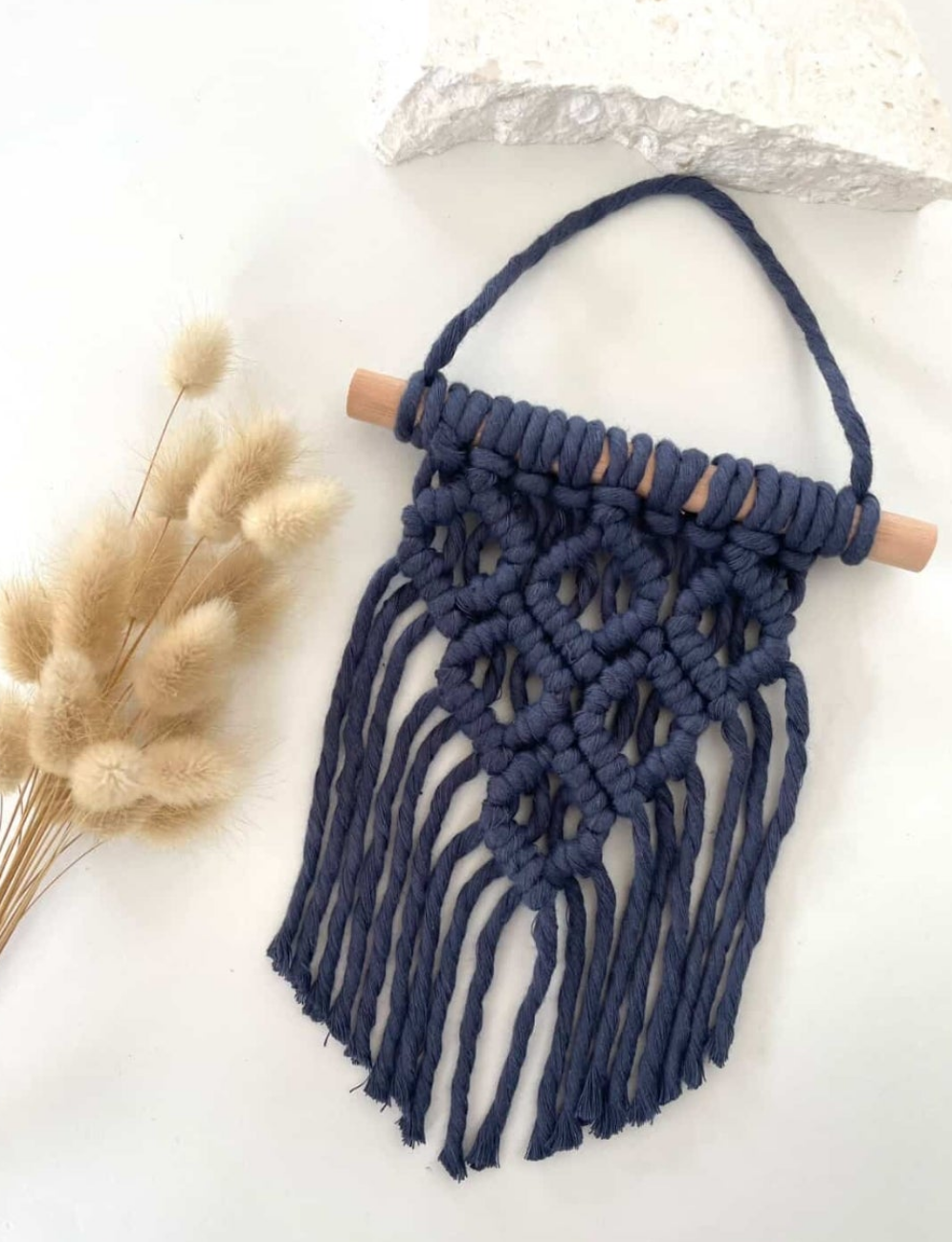 Navy Blue Mini Wall Macrame