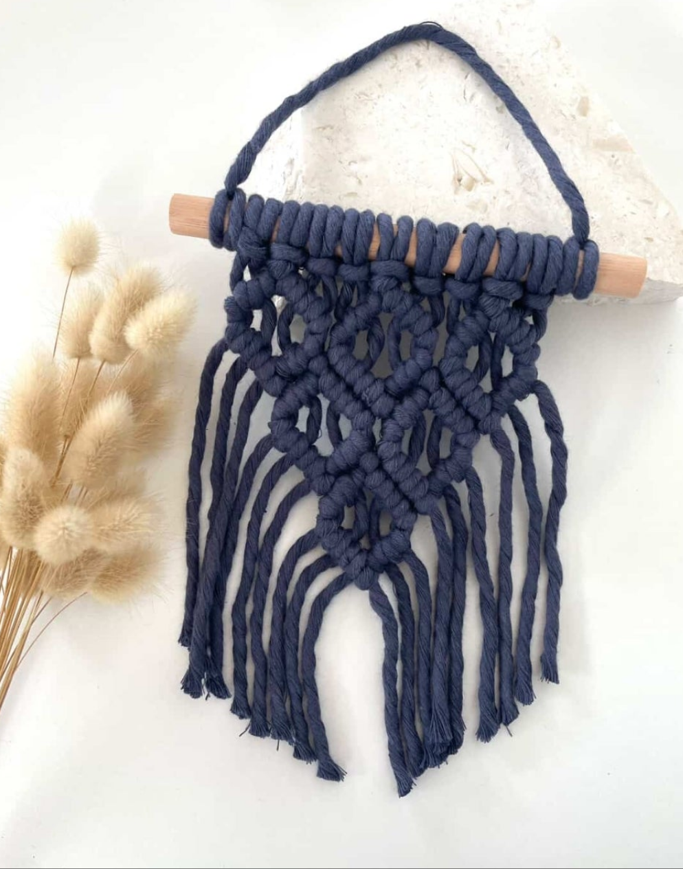 Navy Blue Mini Wall Macrame