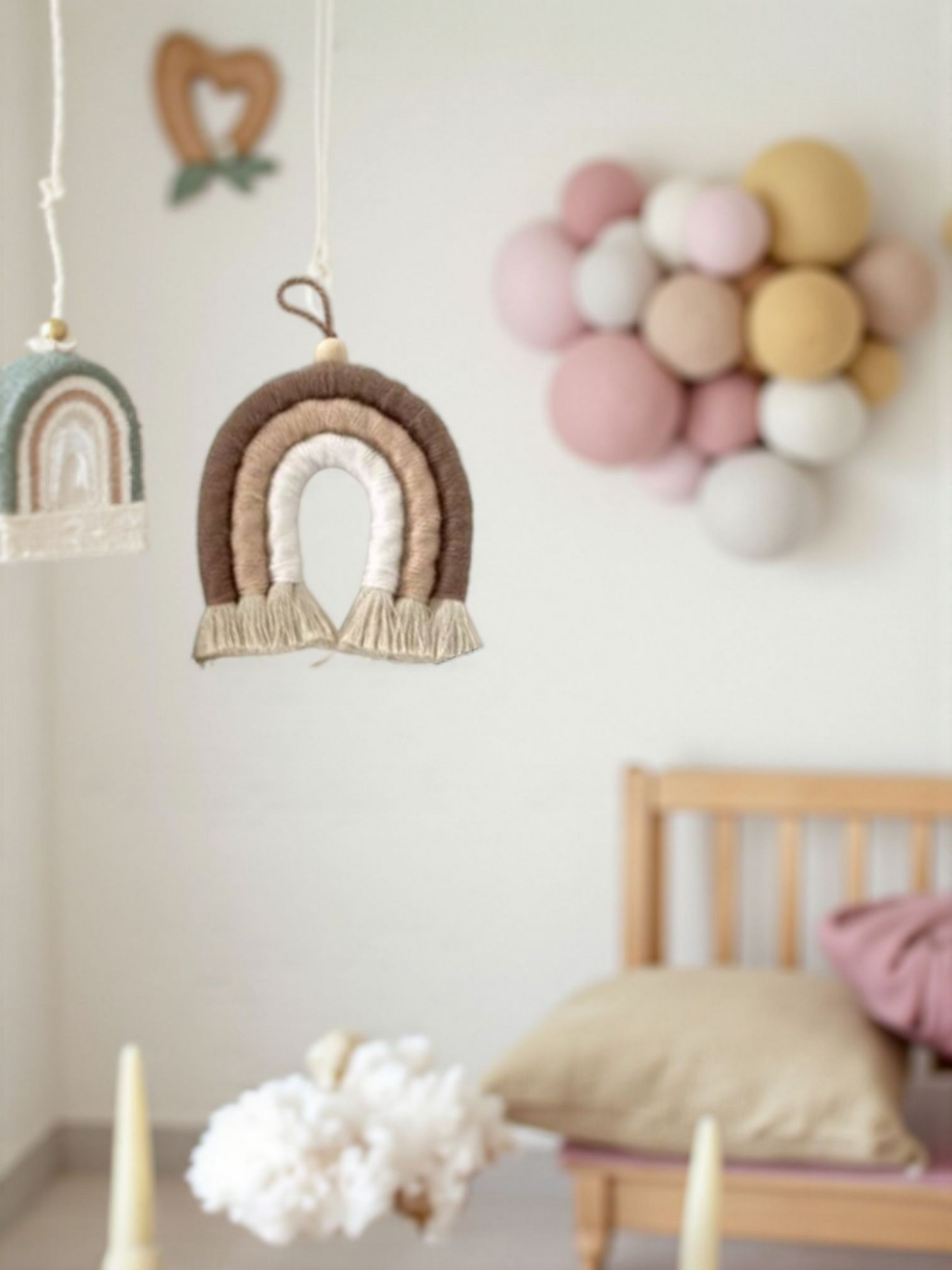 Neutral Rainbow Mini Wall Macrame