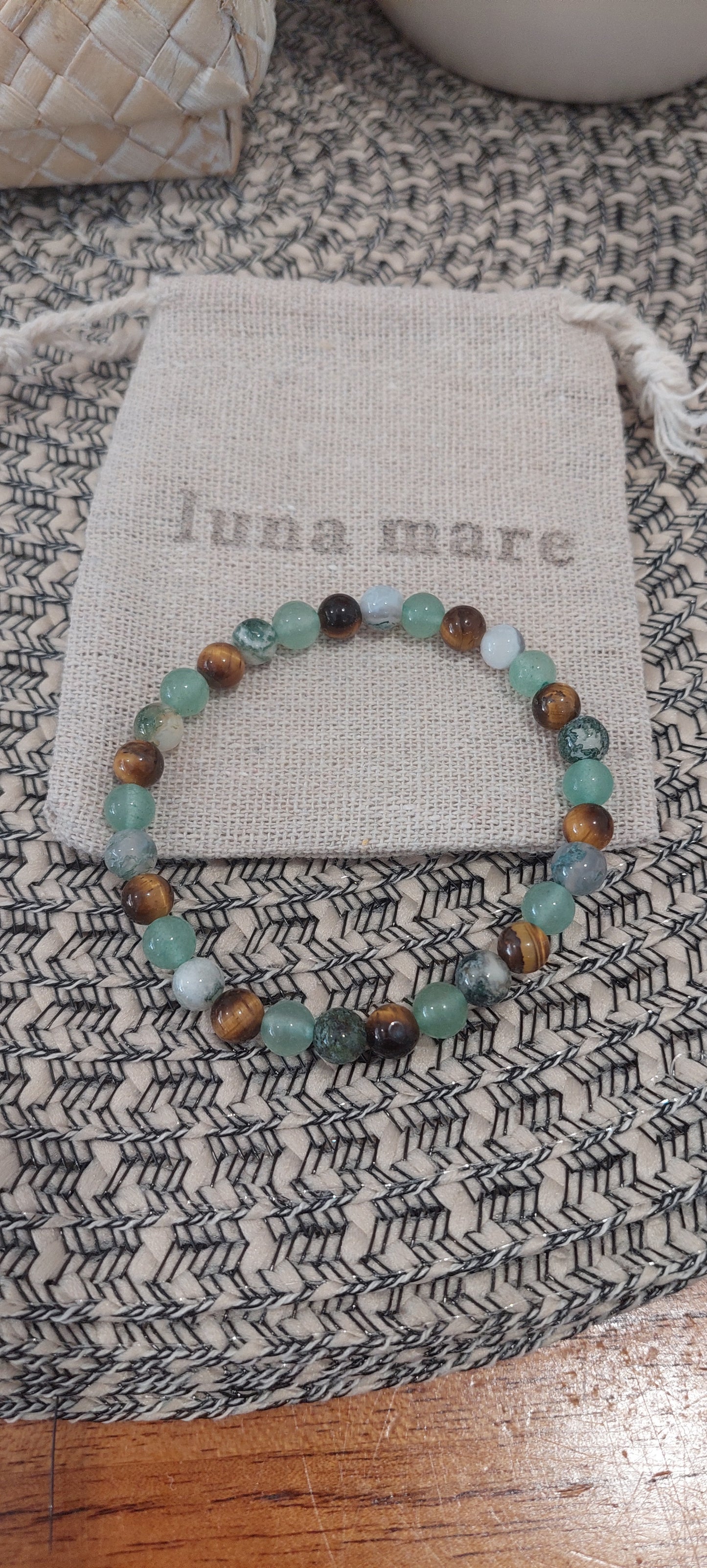 Green Handmade Stone Bracelet