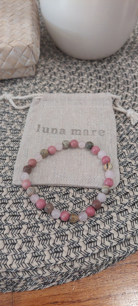 Pink Handmade Stone Bracelet