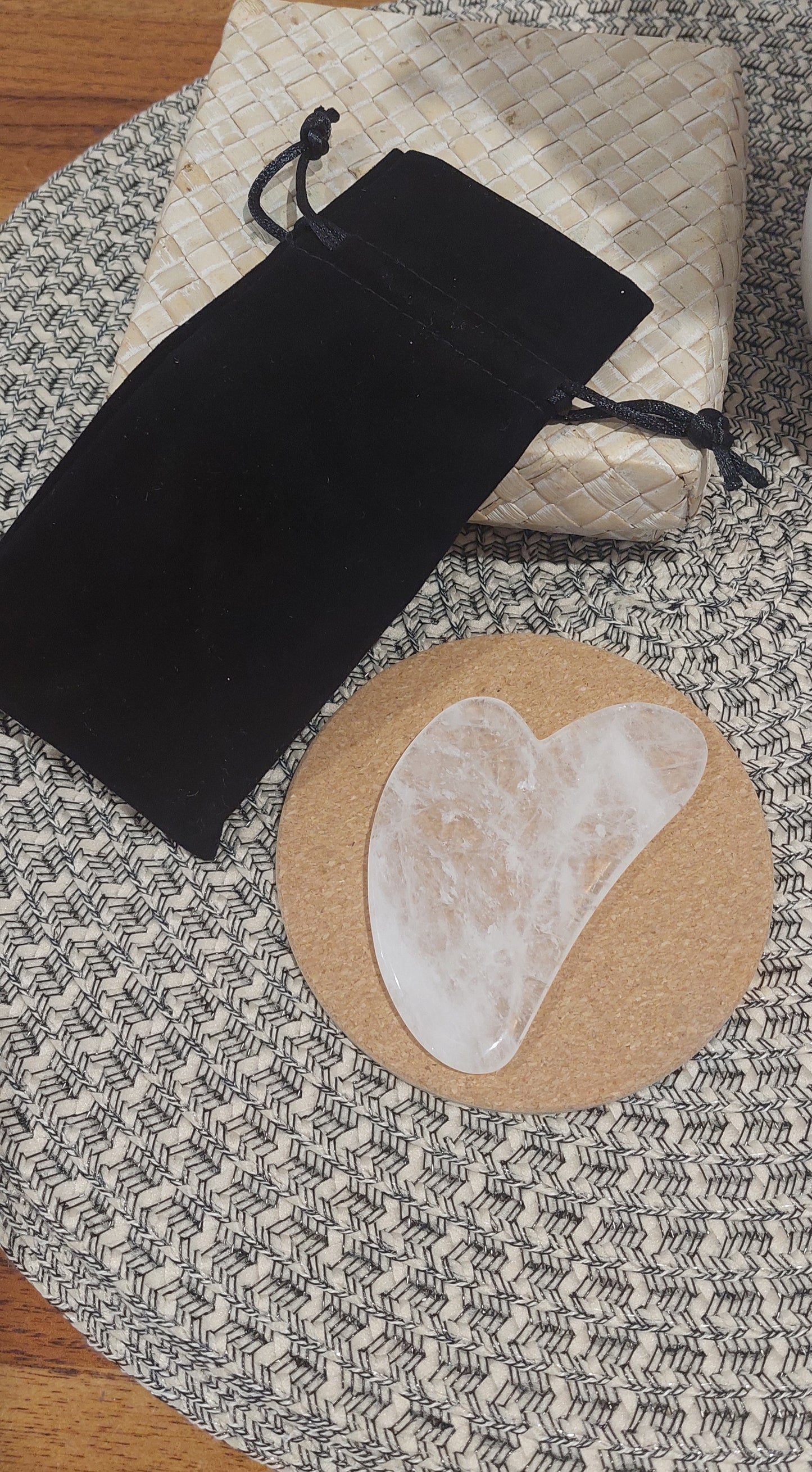 Clear Quartz Gua Sha with Bag