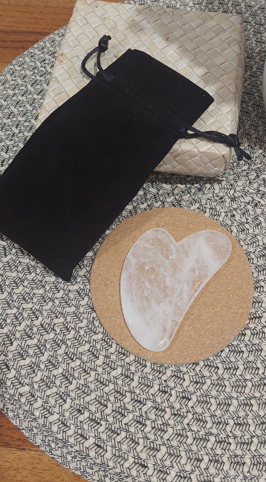 Clear Quartz Gua Sha with Bag