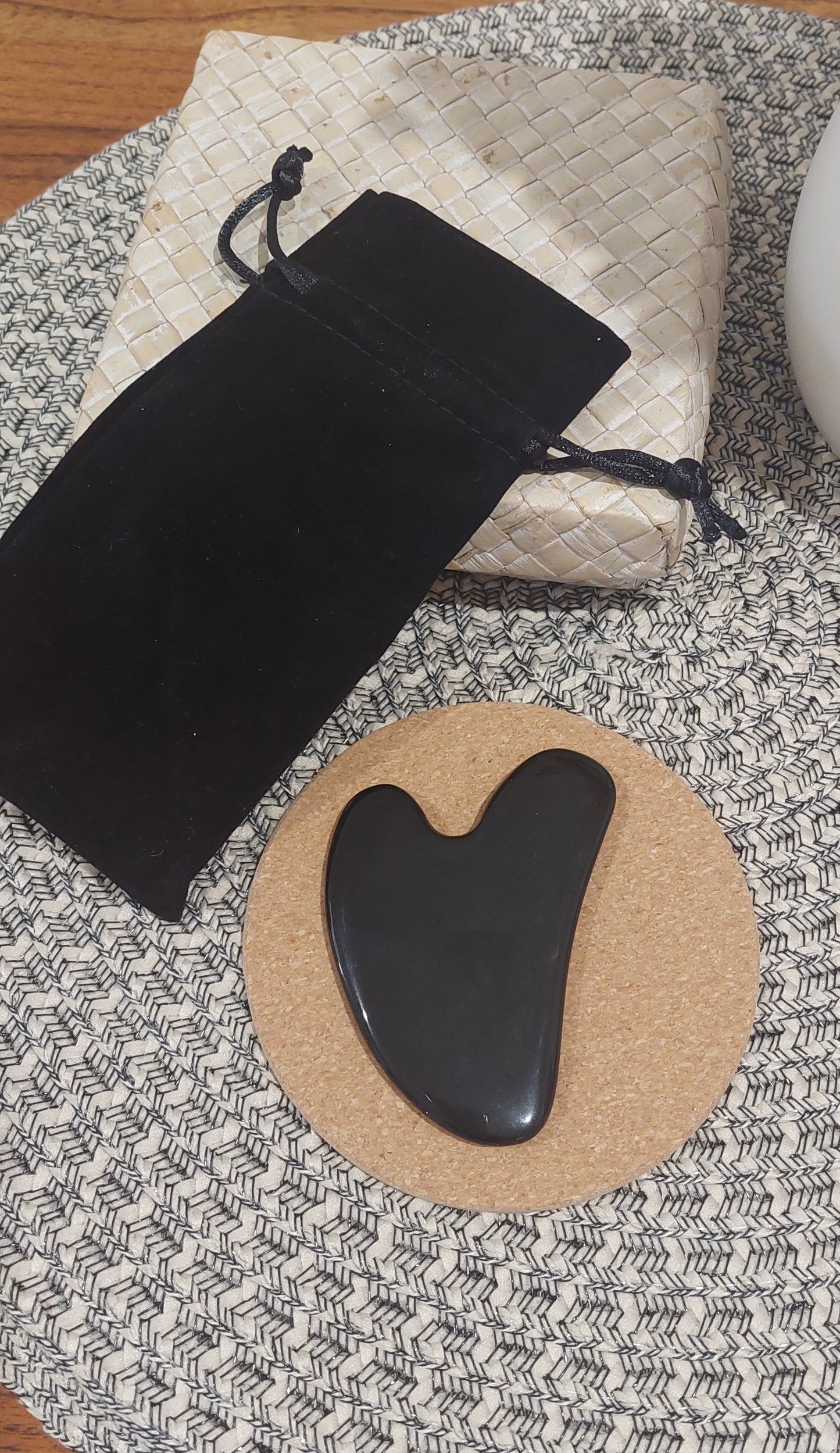 Black Obsidian Crystal Gua Sha with Bag
