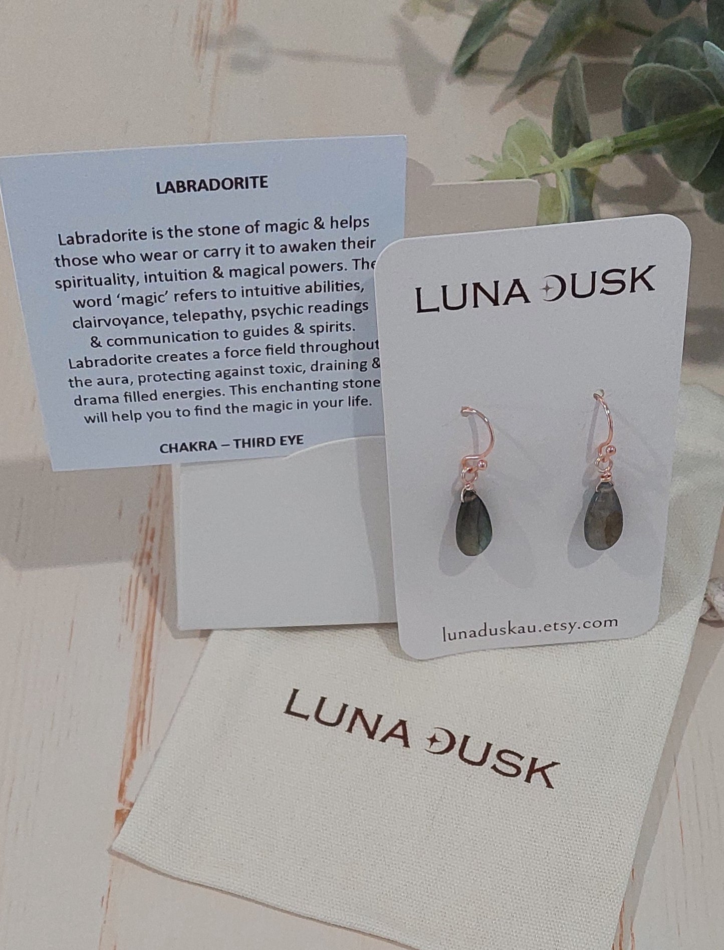 Labradorite Stone Earrings Handmade