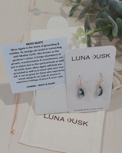 Moss Agate Handmade Earrings
