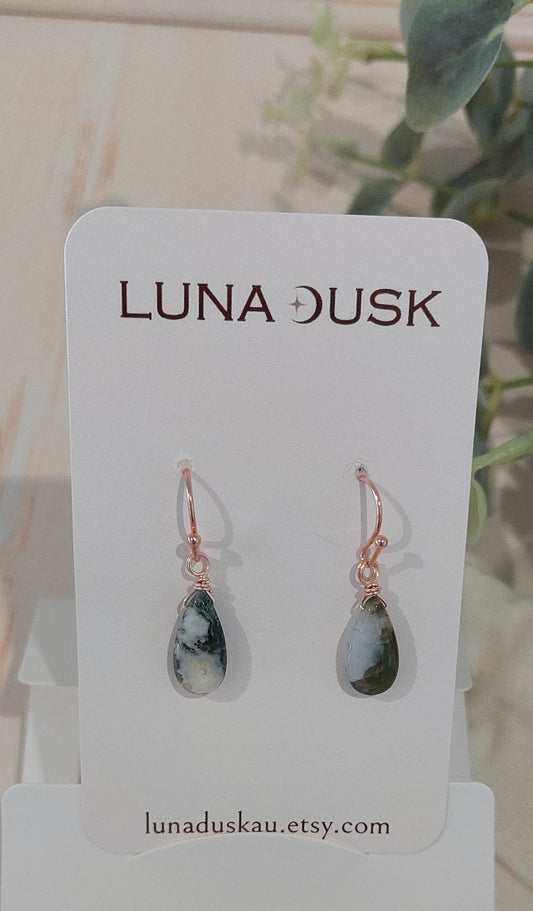 Moss Agate Handmade Earrings