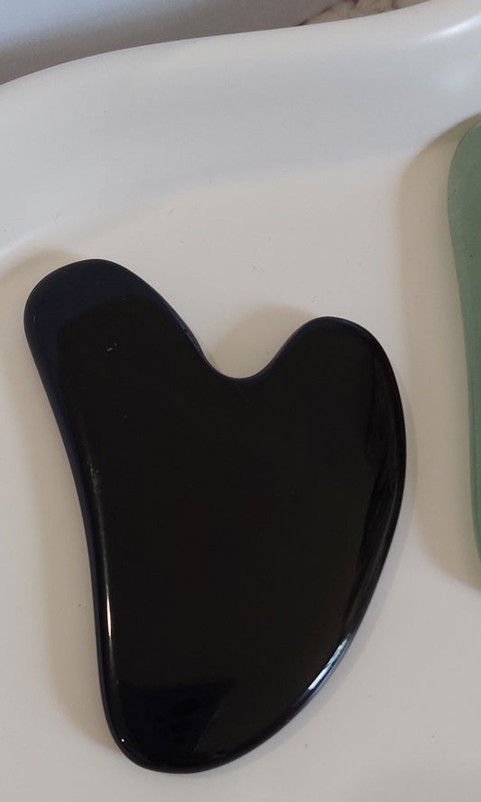 Black Obsidian Crystal Gua Sha with Bag
