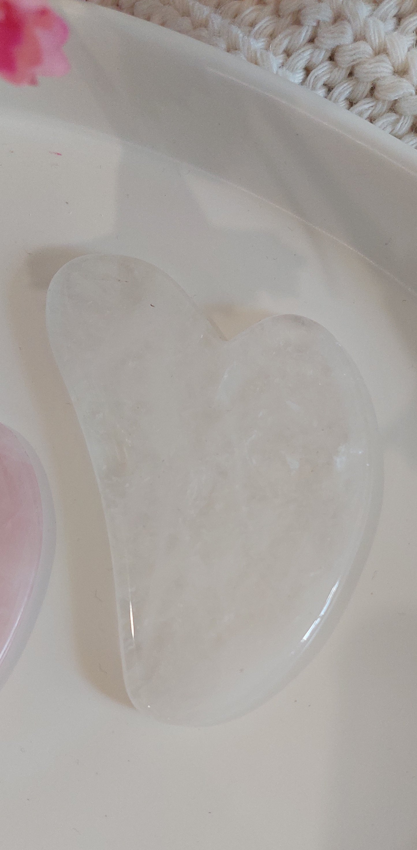 Clear Quartz Gua Sha with Bag