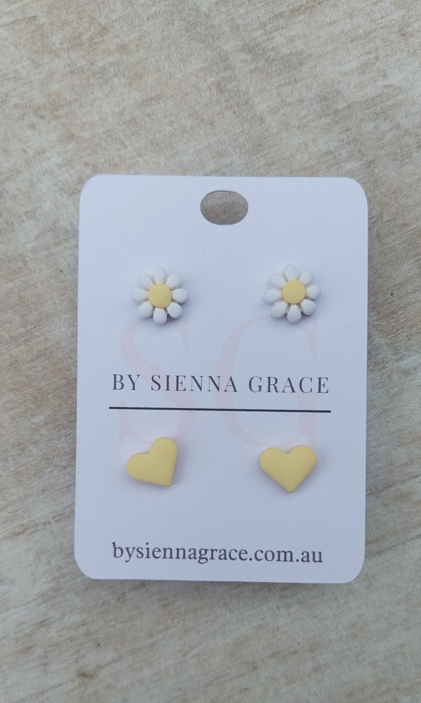 Yellow Daisy and Heart Stud Pack