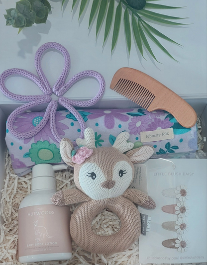 Purple Lilac Flower Baby Girl Hamper