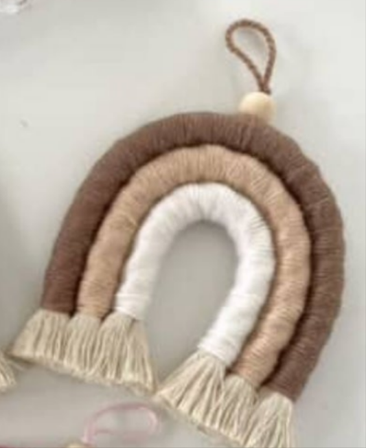 Neutral Rainbow Mini Wall Macrame