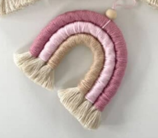 Pink Rainbow Mini Wall Macrame