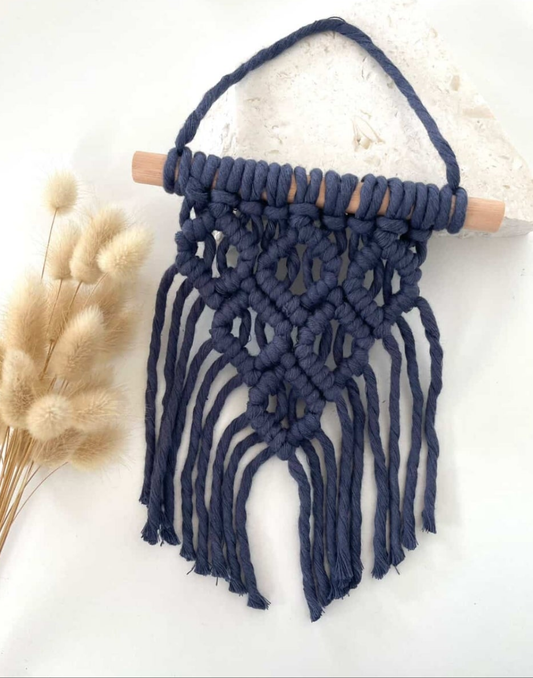 Navy Blue Mini Wall Macrame