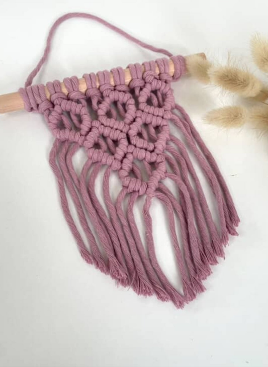 Rose Pink Mini Wall Macrame