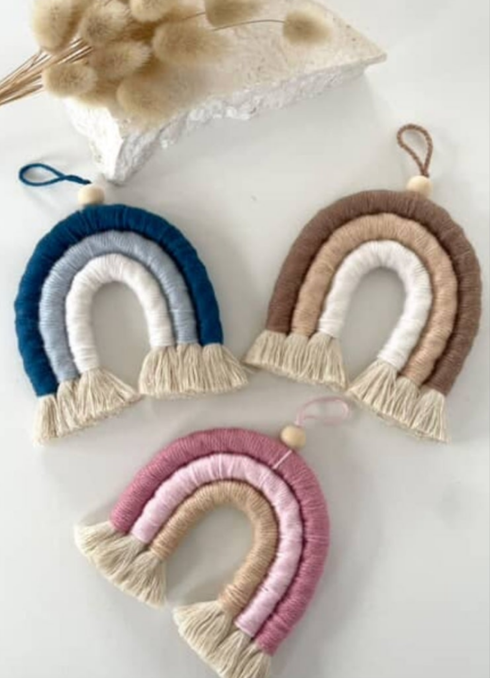 Neutral Rainbow Mini Wall Macrame