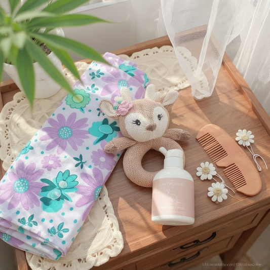 Purple Lilac Flower Baby Girl Hamper