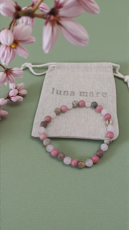 Pink Handmade Stone Bracelet