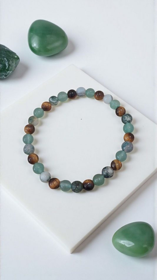 Green Handmade Stone Bracelet