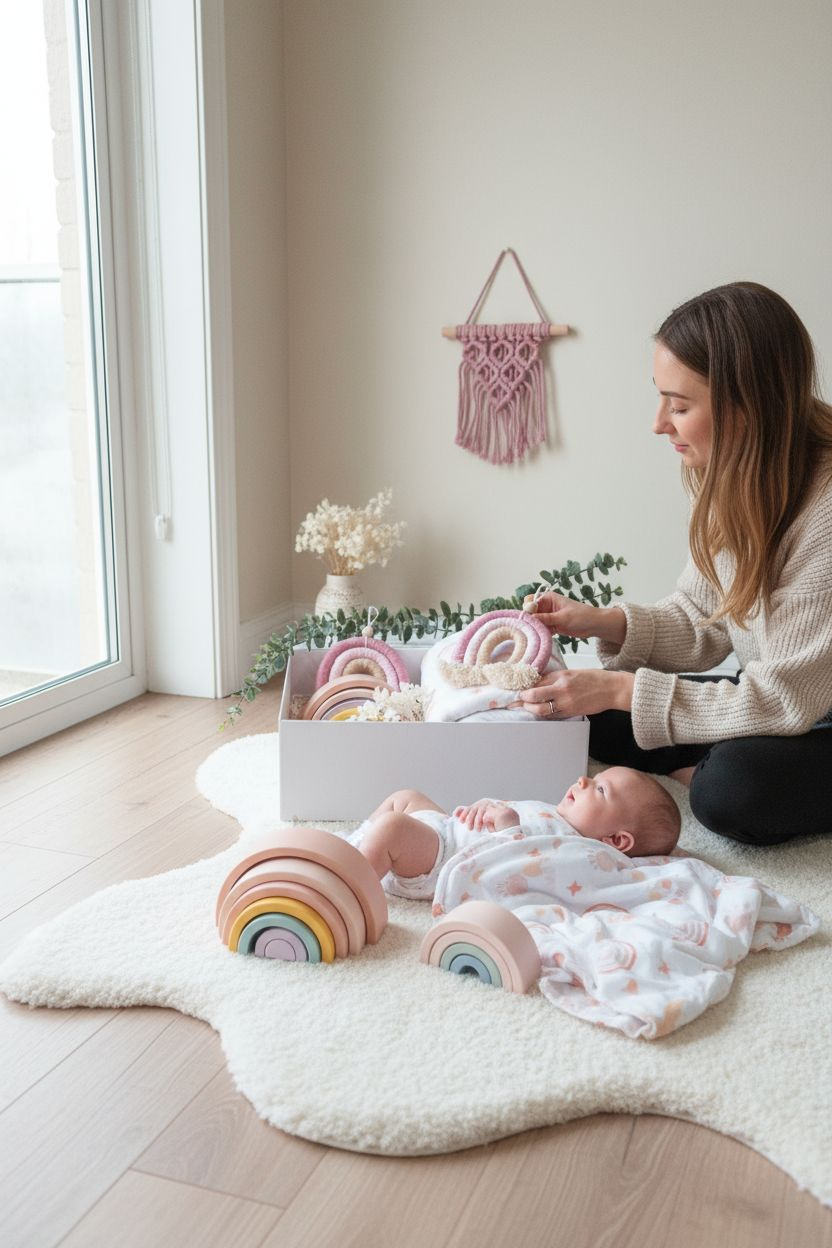 Rainbow Baby Girl Hamper Gift Box