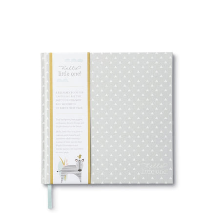 Baby Keepsake Milestone Journal- Jungle Safari Neutral Grey