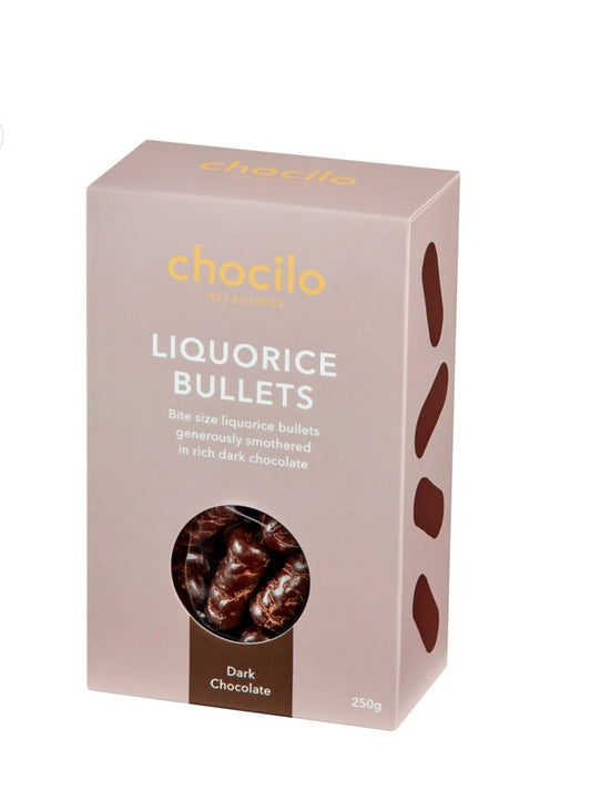 Liquorice Bullets - Dark Chocolate Chocilo