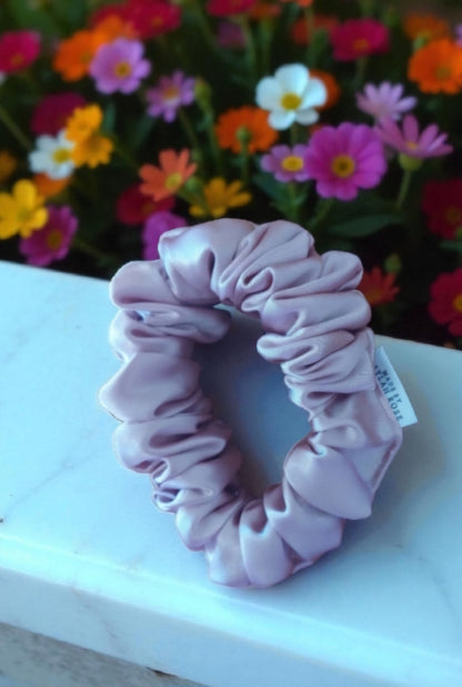 Rose pink mini scrunchie