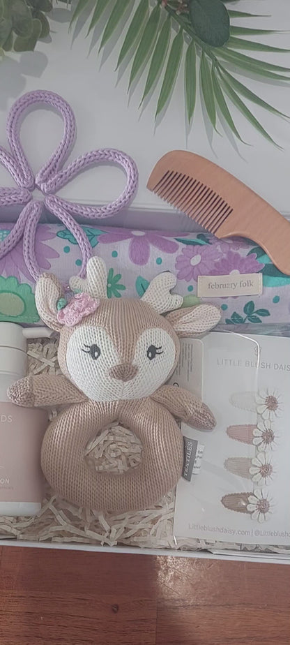 Purple Lilac Flower Baby Girl Hamper
