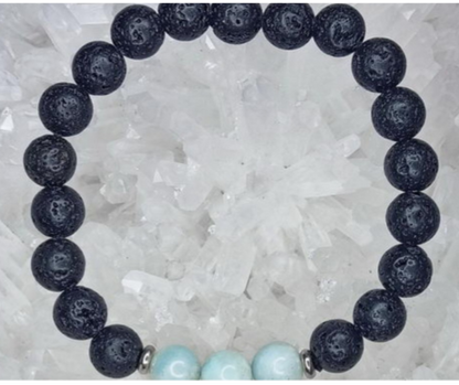 Lava and Jade Crystal Bracelet